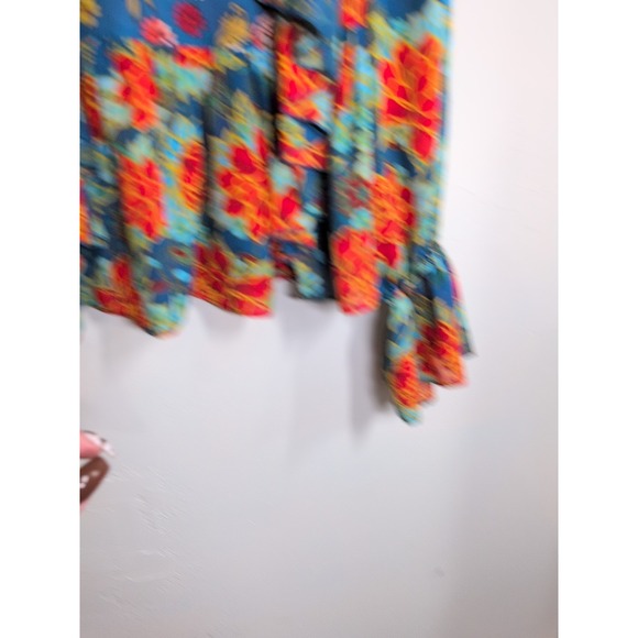 BELLE VERE Boho Floral Flowy Blouson Peasant Blouse XS EUC - Picture 4 of 8